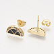 Brass Cubic Zirconia Stud Earrings EJEW-S201-172A-2