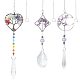 SUNNYCLUE 3Pcs Garden Sun Catchers Tree of Life Suncatchers 7 Chakra Chip Beads Amethyst Crystal Ball Bead Wire Wrapped Charms Rainbow Sun Catchers Hanging Ornament for Home Decoration Door Window AJEW-SC0001-52-1