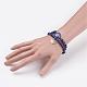 Lapis Lazuli Beads Wrap Bracelets and Earrings Jewelry Sets SJEW-JS00905-03-4