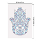 SUPERDANT Hamsa Hand Iron on Rhinestone Blue Heat Transfer T-Shirt Crystal Decor Clear Bling DIY Patch Clothing Repair Hot Fix Applique for Clothing Vest Shoes Hat Jacket DIY-WH0303-093-2