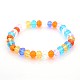 Bracelets de perles de verre rondelle stretch BJEW-F073-M-2
