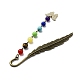 Segnalibro pendente in lega di smalto a farfalla con perla di pietra preziosa chakra AJEW-JK00253-6