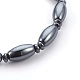 Non-Magnetic Synthetic Hematite Beads Bracelets BJEW-JB04038-2