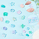 Aricraft 128 pièces 4 couleurs 4 styles thème océan perles de verre peintes par pulvérisation transparentes GLAA-AR0001-46-3