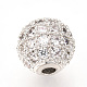 Perles de zircone cubique micro pave en Laiton ZIRC-Q013-8mm-142P-1