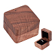 ベネクリートのヴィンテージ木製リングボックス  正方形のジュエリー収納ボックスココナッツブラウン結婚指輪ベアラーボックスプロポーズ誕生日結婚婚約用  2x2x1.5インチ CON-WH0087-52B-1