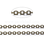 Brass Cable Chains, Soldered, with Spool, Oval, Cadmium Free & Nickel Free & Lead Free, Antique Bronze, 2.5x2x0.45mm, about 301.83 Feet(92m)/roll.