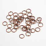 Hierro anillos del salto abierto, sin níquel, cobre rojo, 5x0.7mm, diámetro interior: 3.6 mm, aproximamente 20000 unidades / 1000 g