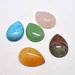 Gemstone cabochons, pietra misto, lacrima, colore misto, 40x30x9mm
