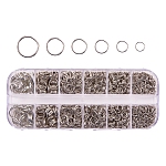 1 Box Iron Jump Rings, Open Jump Rings, Nickel Free, Platinum, 18~21 Gauge, 4~10x0.7~1mm, Inner Diameter: about 2.6mm/3.6mm/4.6mm/5.6mm/6.6mm/8.6mm, about 58g/box