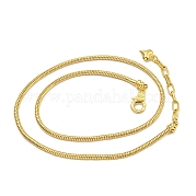Стойки латунь ожерелья круглые змеиные цепи для женщин NJEW-C059-27G