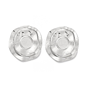 Плоские круглые серьги-гвоздики из нержавеющей стали 304 EJEW-K295-19P