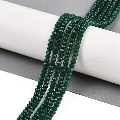 Natürliche weiße Jade perlen Stränge, facettierte Rondelle, gefärbt, grün, 4~4.5x3 mm, Bohrung: 1 mm, ca. 112~121 Stk. / Strang, 13.54''~13.98'' (34.4~35.5 cm)