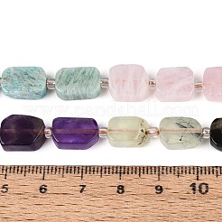 Natürlicher Lapislazuli & Amethyst & Rosenquarz & Amazonit & Prehnit & Erdbeerquarz & Sonnenstein 7 Chakra-Perlenstrang&nbsp;G-T138-26A-08