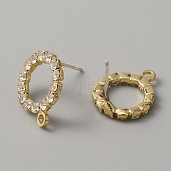 Accessoires de clous d'oreilles en laiton avec strass&nbsp;KK-WH0079-34LG