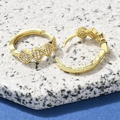 Orecchini a cerchio in ottone chiaro con zirconi cubici&nbsp;EJEW-M047-26G