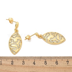 Pendientes de botón con micro pavé de circonita cúbica transparente y baño de ojo de caballo de latón para mujer&nbsp;EJEW-C125-03G