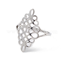 Bague en acier inoxydable 304 avec nœud chinois creux&nbsp;RJEW-E073-09P