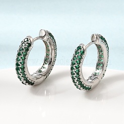Créoles en laiton avec zircone cubique de micro pave&nbsp;KK-CBA8324-24P