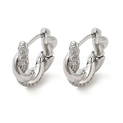 Boucles d'oreilles en laiton avec zircone cubique transparente&nbsp;EJEW-Q014-29P