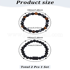 Bracelets extensibles naturels de pierres précieuses mélangées&nbsp;BJEW-LP0001-25D