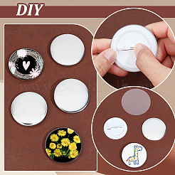 Parti piatte rotonde vuote per badge e bottoni&nbsp;DIY-WH0430-387A