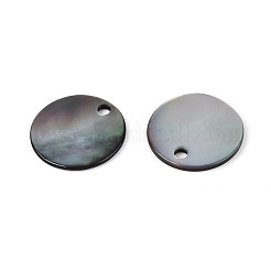Ciondoli a disco in conchiglia nera naturale&nbsp;BSHE-T014-41A