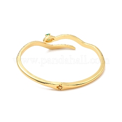 Bracelet manchette ouvert serpent zircone cubique&nbsp;BJEW-P281-09G-01