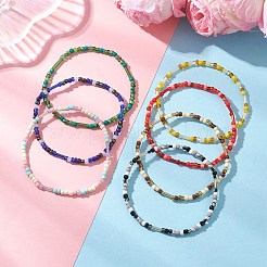 7 set di braccialetti elastici con perline di vetro&nbsp;BJEW-MZ00297