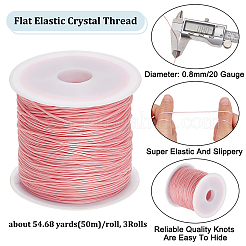3 rouleau de ficelle élastique plate en cristal&nbsp;EW-BBC0001-03B