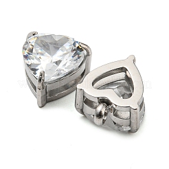 304 Edelstahl-Charms mit Mikropflaster und Zirkonia&nbsp;STAS-L022-089P