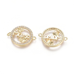 Connettori in ottone con micro pavimentazioni in zirconia cubica trasparente&nbsp;ZIRC-G152-16G