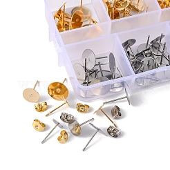 120 Stück Ohrstecker-Pads aus 304 Edelstahl im 6er-Stil&nbsp;STAS-YW0001-36