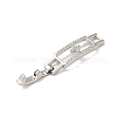 Rechteckig mit kreuzförmiger Zahnstangenbeschichtung Messing-Mikropavé mit klaren Zirkonia-Uhrenarmbandverschlüssen&nbsp;LS-ZIRC-H125-23P