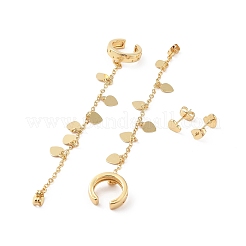 Orecchini a polsino in ottone con placcatura a cremagliera per donna&nbsp;EJEW-G394-07A-G