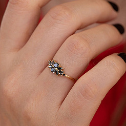 Blume 925 Sterling Silber Micro Pave Zirkonia Fingerringe&nbsp;FS-WG7A18F-04