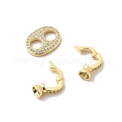 Micro pavé di ottone trasparente cubic zirconia piegato su fermagli&nbsp;KK-A266-21G
