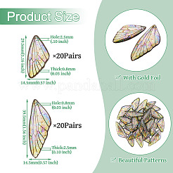 Ensemble de pendentifs ailes en résine transparente&nbsp;X-RESI-TAC0021-01A