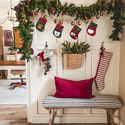 12 pièce 4 styles de décoration de sac cadeau de bas de Noël en tissu&nbsp;FIND-SP0020-60A