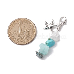 Decorazione pendente con cristalli di quarzo naturale e scaglie di diaspro del Sud Africa&nbsp;HJEW-JM02100-01