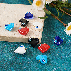 10 Stück 5 Farben handgefertigte Böse Augen Bunte Malerei Anhänger&nbsp;LAMP-TA0001-15