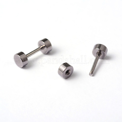 Flache runde Barbell-Knorpelohrringe aus Edelstahl 304&nbsp;EJEW-L164-01