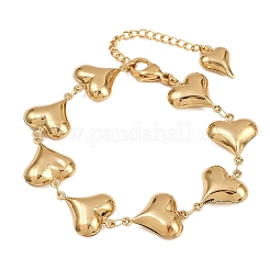 304 Edelstahl-Herzgliederkettenarmbänder als Valentinstagsgeschenk&nbsp;BJEW-D359-17A-G