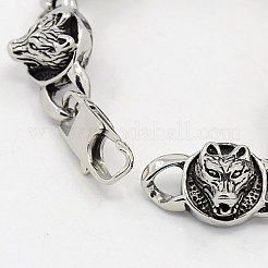 Gioielli retrò alla moda braccialetti lupo in acciaio inossidabile 304 per uomo&nbsp;BJEW-L045-47