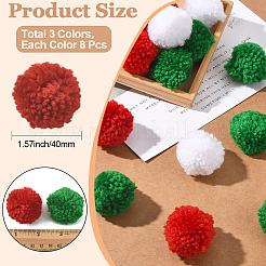24 Stück weicher Pomponball aus Wolle in 3 Farben&nbsp;DIY-SC0031-30A