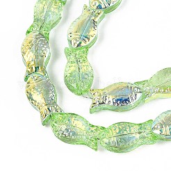 Fili di perle di vetro galvanizzate trasparenti&nbsp;GLAA-T023-40A-08-1