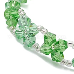 Imitation österreichischer Kristall 5301 Doppelkegel Perlenarmbänder für Frauen&nbsp;BJEW-JB12735