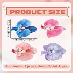4 Stück 4 Farben Stoff-Alligator-Haarspangen&nbsp;PHAR-LP0002-32