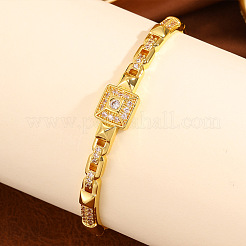 Brazaletes para mujer de acero inoxidable 304 con circonitas cúbicas transparentes engastadas.&nbsp;WGD2A09-01