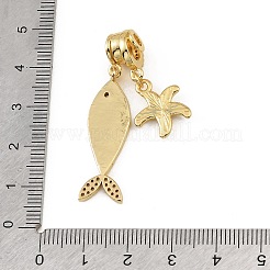 Pendentifs en laiton micro pavé de zircones cubiques transparentes&nbsp;CU-CBA30E8-07G-02